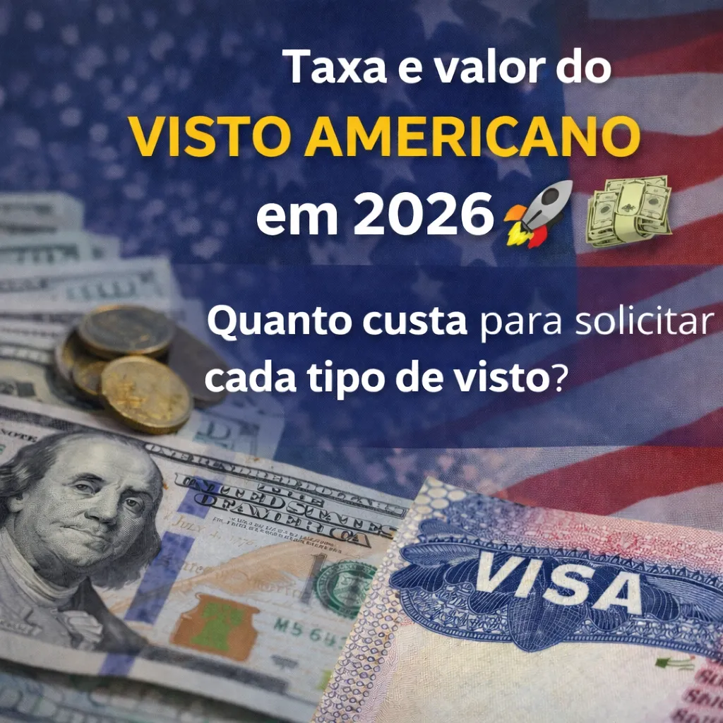 Imagem ilustrativa para o artigo Taxa e valor do visto americano em 2026: quanto custa para solicitar cada tipo de visto nos EUA da Genuína Conexão